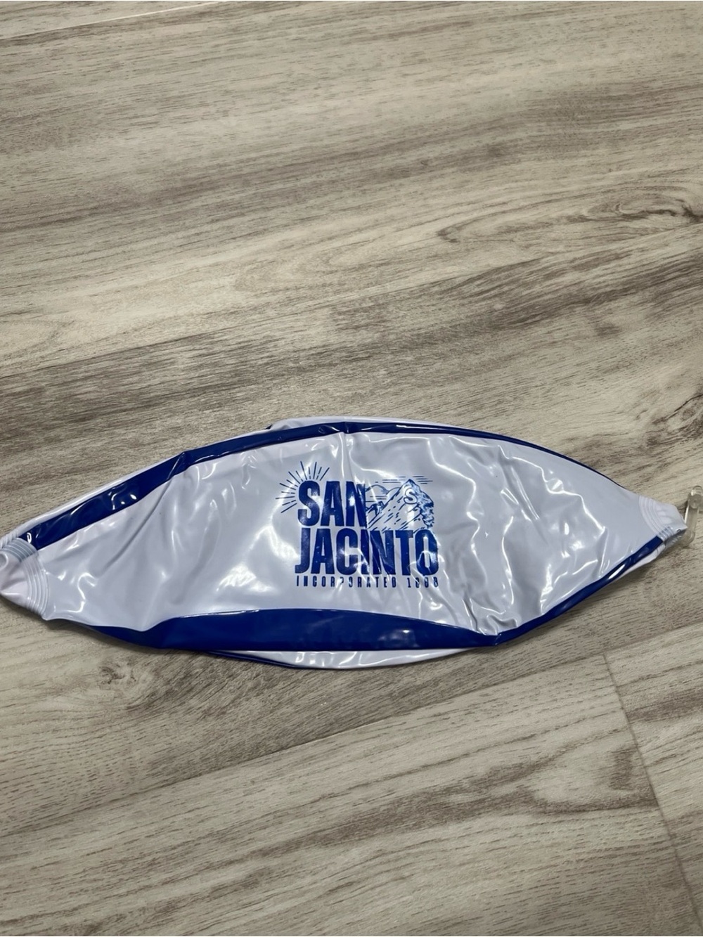 White and Blue Inflatable beach ball
